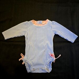 Ruffle Butts Seersucker Long-Sleeve Rashguard 3-6 Month